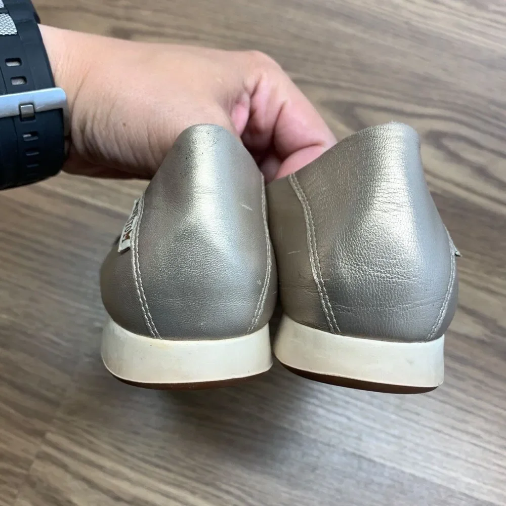 MEPHISTO‎ Baline Leather Mary Jane Flat Shoes (Gold/Tan) Women's US 6 EU 3.5